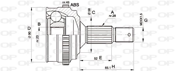 OPEN PARTS Шарнирный комплект, приводной вал CVJ5179.10